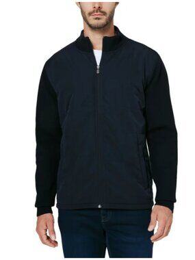 Infinity Men's Mixed Media Jacket Hybrid Sweater Full Zip Blue Size M
